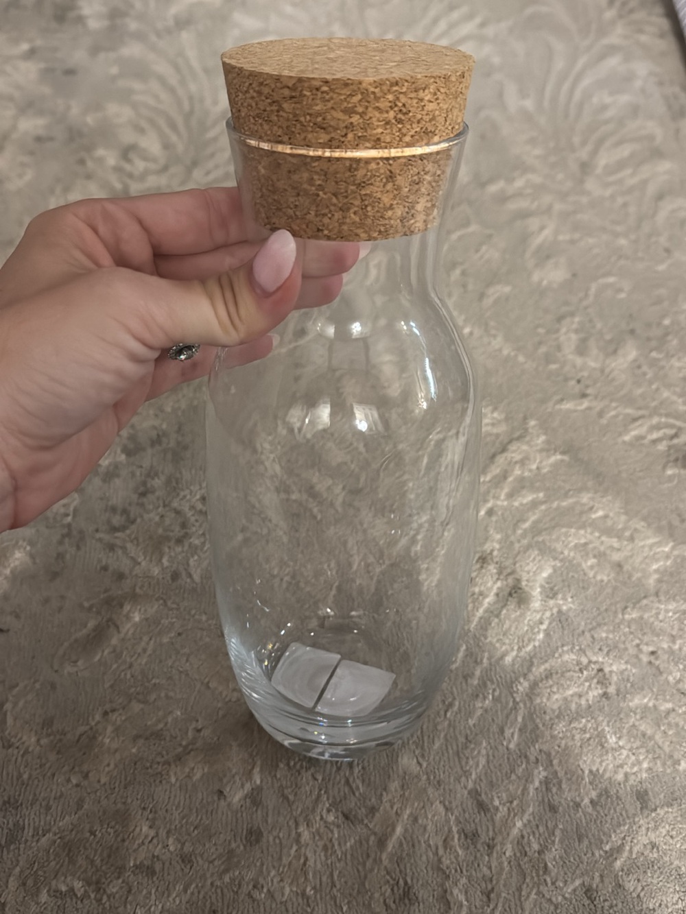 Glass Carafe with Cork Stopper - Clear and Natural Cork